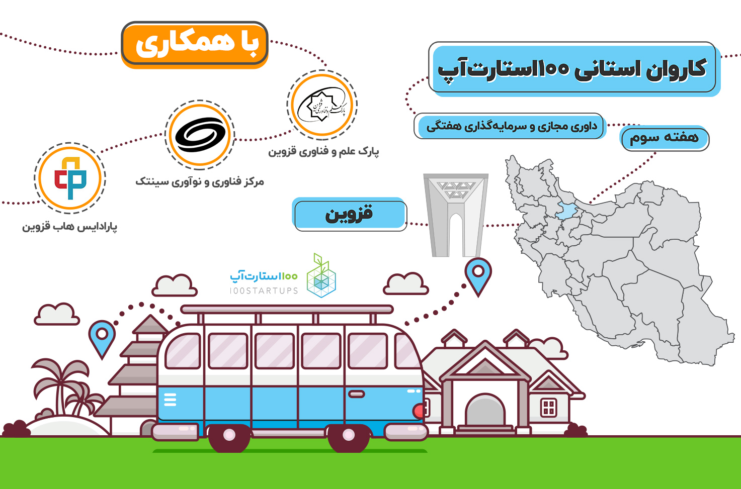 100استارتاپ، استارتاپ، استارت‌آپ، استات اپ، استارت آپ، منتورینگ، کاروان استانی 100استارتاپ، صد استارتاپ، منور، راهبری، سرمایه گذاری استارتاپی